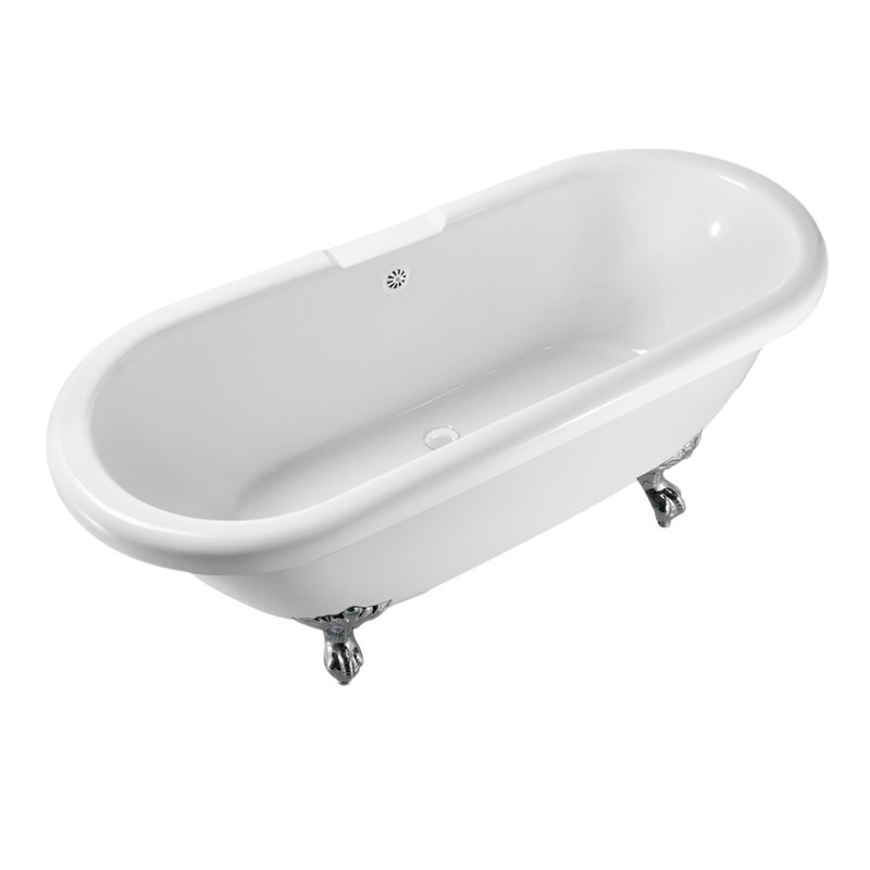 StreamlineBath 66.9'' x 29.1'' Freestanding Soaking Acrylic Bathtub